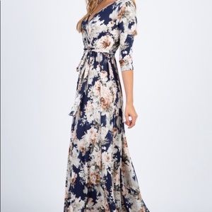 Pink blush floral maxi dress